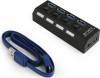 GEMBIRD USB 3.0 4-PORT HUB 4 SWITCHES 4 LED BLACK 3A POWER ADAPTER - (UHB-U3P4-22)